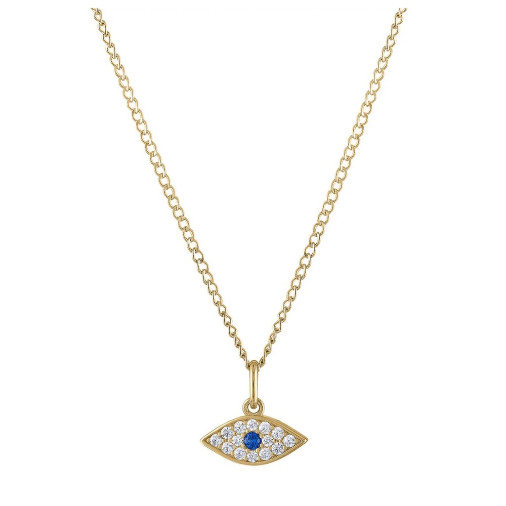 Maison Miru Gold Evil Eye Charm Necklace